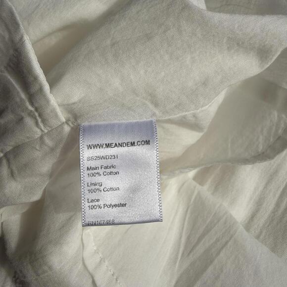 ME+EM Women Cheesecloth Trim Detail Short Swing Dress Soft White Cotton US 6 S - Picture 15 of 15